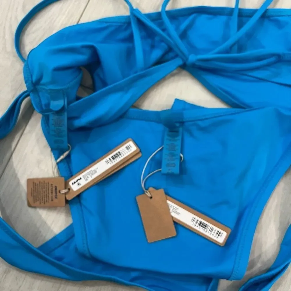 SKIMS Swim Micro Scoop Bikini Top & bottom - Turquoise size 2x